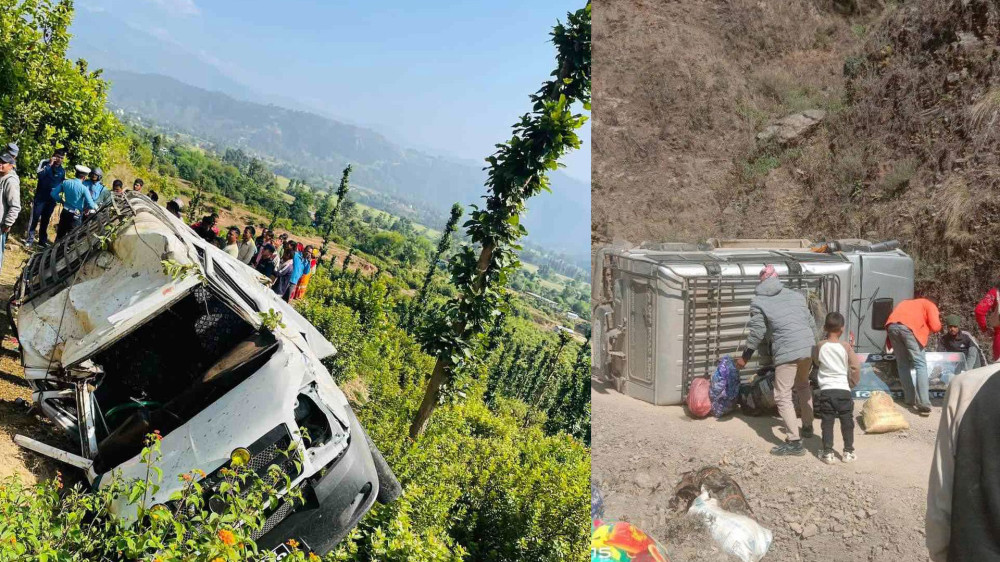 जाजरकोटमा मिनीबस र जिप दुर्घटना हुँदा २० जना घाइते
