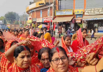 विवाहपञ्चमीः जानकी मन्दिरमा १०८ मिटरको चुनरी चढाइयो