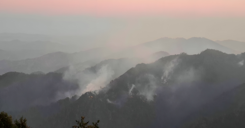 महाभारत क्षेत्रको वनमा डढेलोः खोँचहरुमा भने आगो निभ्न बाँकी