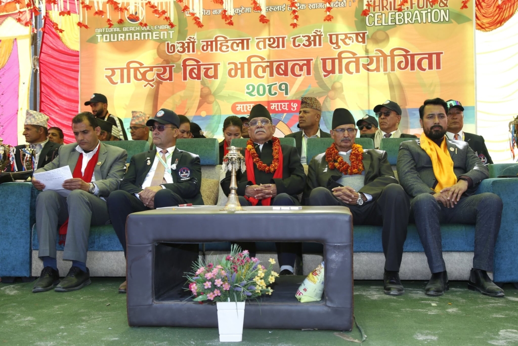 प्रचण्डद्वारा सुकुटेमा आयोजित भलिबल प्रतियोगिता उद्घाटन