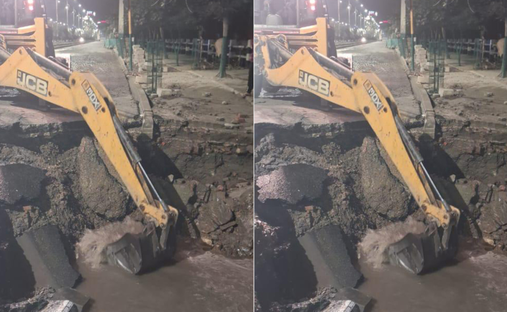 बबरमहलमा फुटेको खानेपानीको पाइप मर्मत थालियो