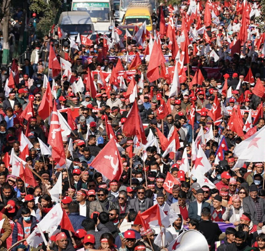 भृकुटीमण्डपमा शुरु भयो नेपाली कम्युनिस्ट पार्टीको एकता सन्देश सभा 2 3